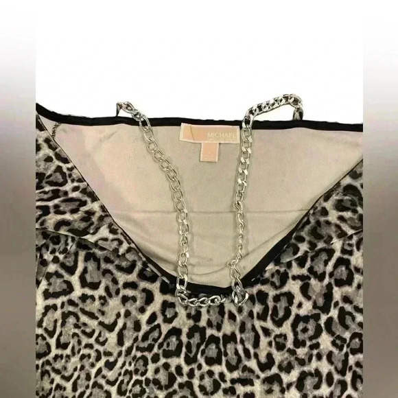 MICHAEL MICHAEL KORS Cold Shoulder Chain Pullover Animal Print Top Size Small - Picture 7 of 12